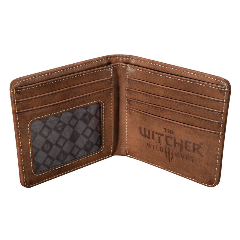 JINX The Witcher 3 White Wolf Logo Bi-Fold Wallet, Brown, Standard Size - Image 2